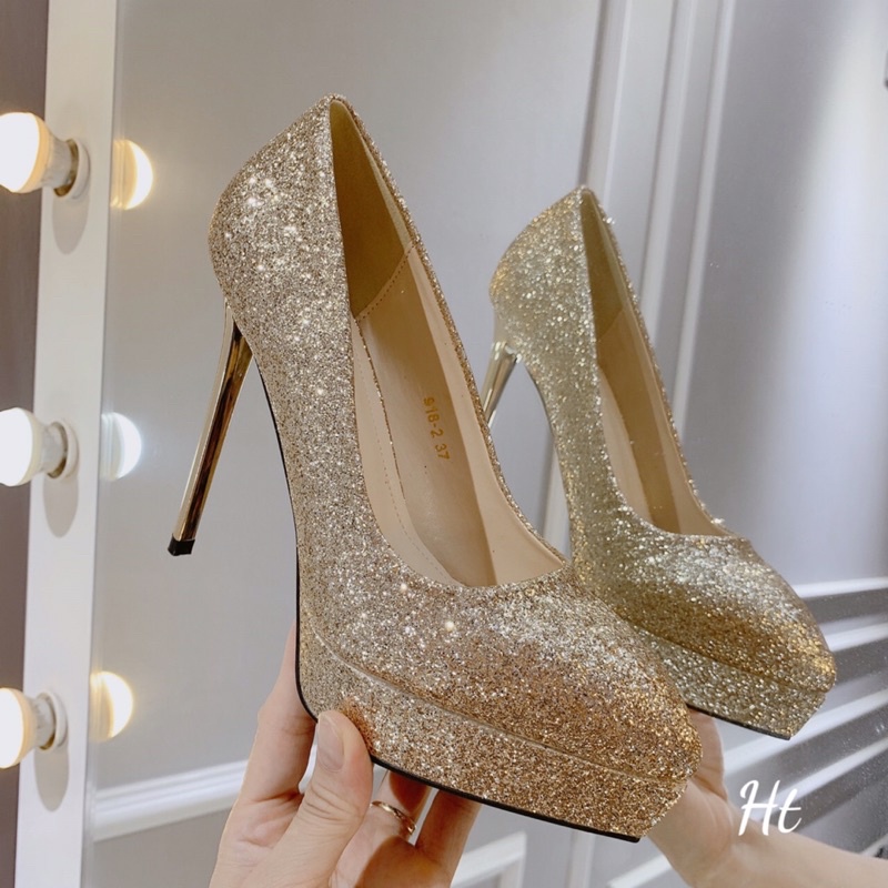 ❄️ GIÀY ĐÚP ĐẾ KIM TUYẾN CAO 12cm. HÀNG QUẢNG CHÂU FULL BOX CÓ SẴN