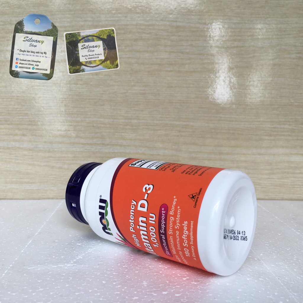 Vitamin D3 1000IU Now Foods - 180 Softgels