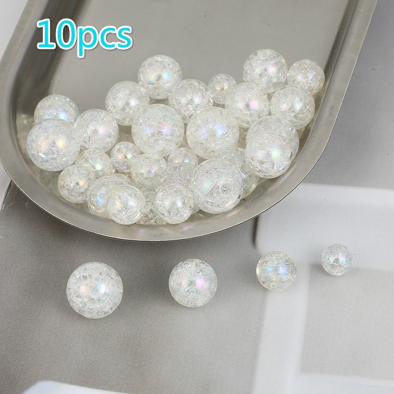 Set 10 Hạt Nhựa Acrylic Làm Trang Sức 10 / 10 / 12 / 14Mm