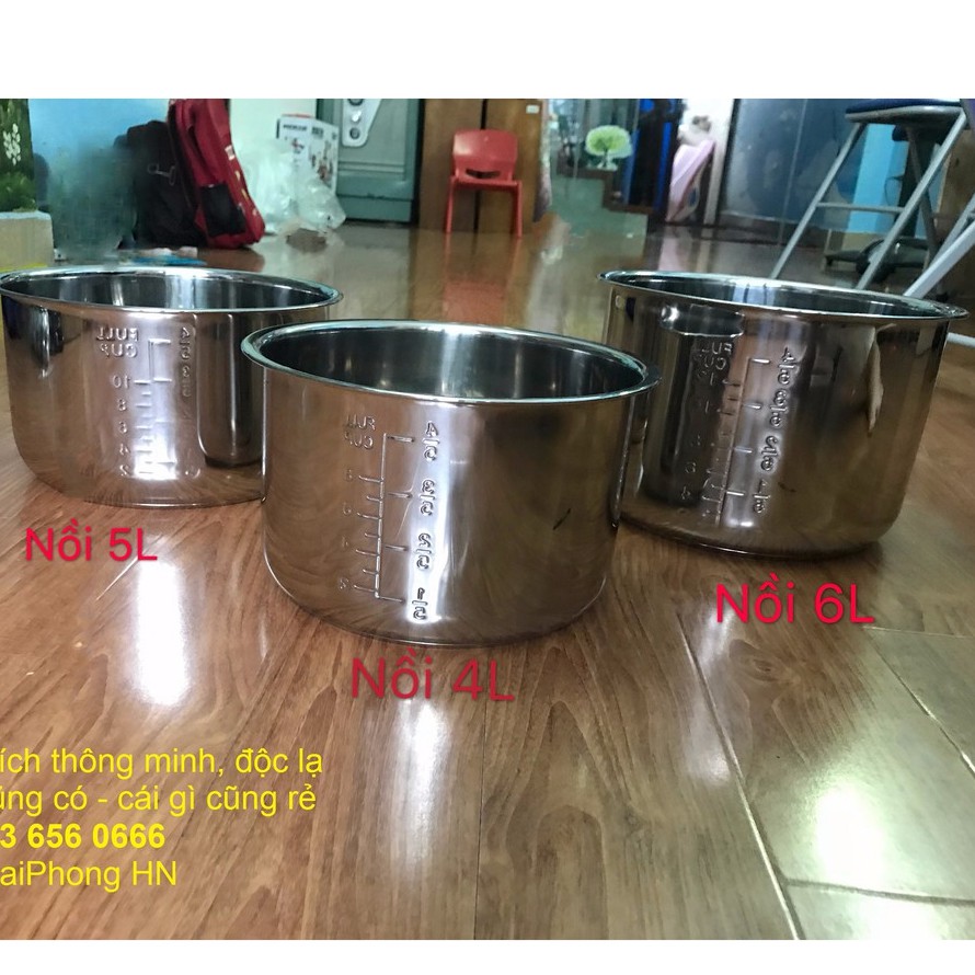Lòng nồi áp suất Inox dung tích 4 lít, 5 lít, 6 lít cho Nồi áp suất đa năng