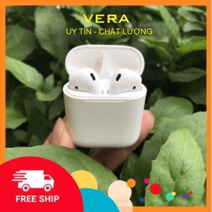 Tai nghe AirPod [free SHIP toàn quốc] kết nối bluetooth 5.0, bass treble cực đỉnh, pin trâu, bảo hành 12 tháng 1 đổi 1