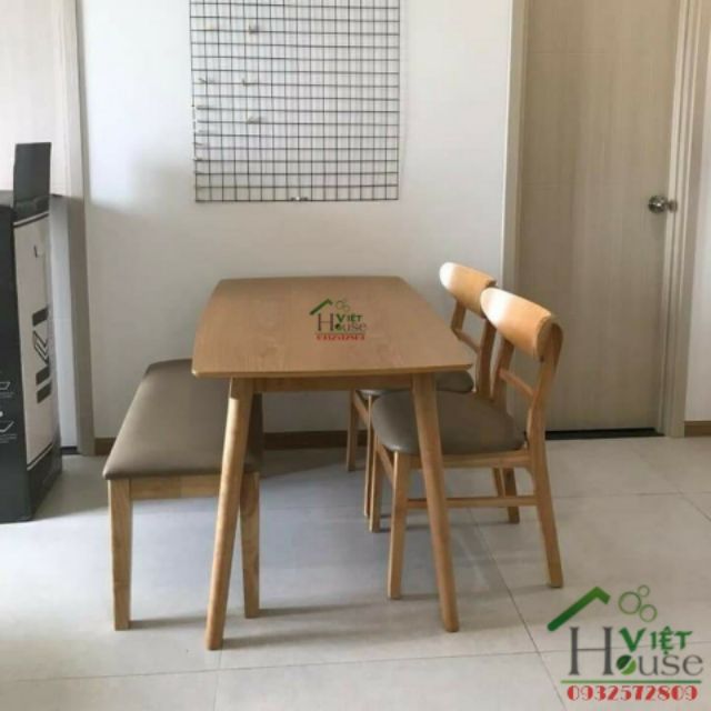 Bộ bàn ăn 2 ghế và ghế băng hiện đại (Freeship nt HCM, Dĩ An, Biên Hoà)