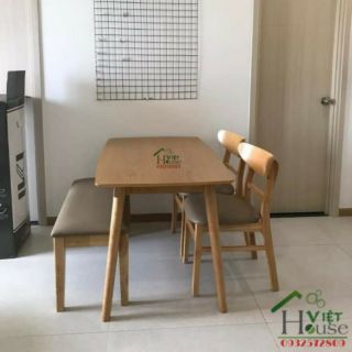 Bộ bàn ăn 2 ghế và ghế băng hiện đại (Freeship nt HCM, Dĩ An, Biên Hoà)