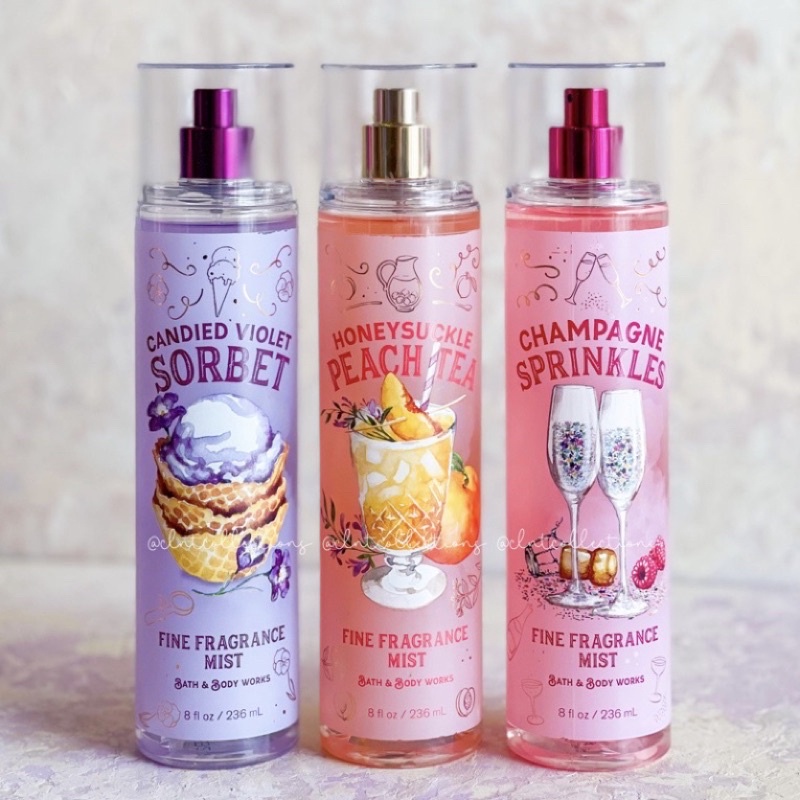 Xịt thơm toàn thân bodymist nước hoa Candied violet Sorbet, Honey suckle Peach tea, Champagne sprinkle ᴘʜᴀɴᴅɪᴇᴍᴍʏ997 R