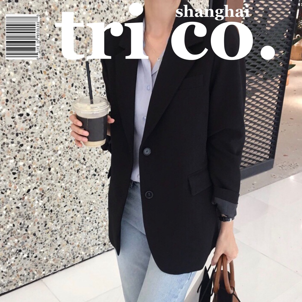 Áo khoác dáng rộng thời trang  phong cách Hàn Quốc đơn giản cho nữ