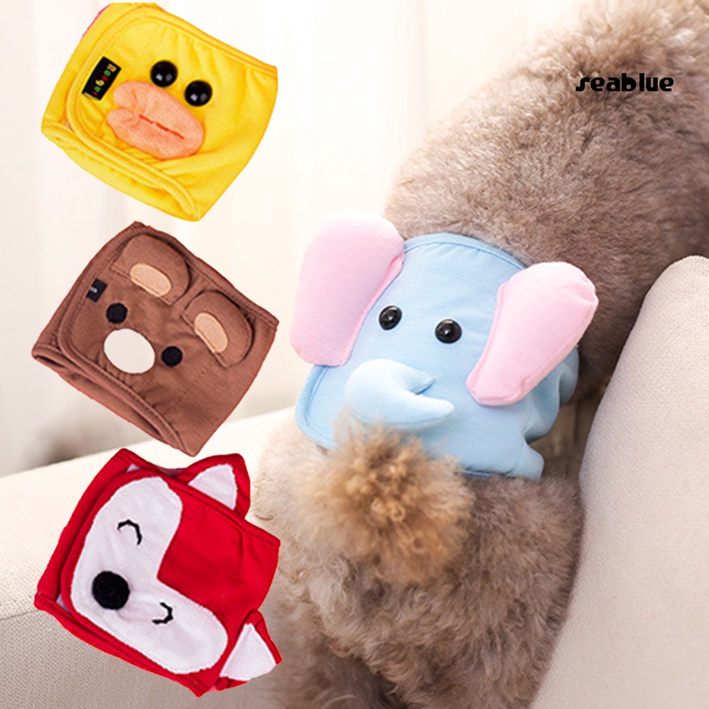 Quần lót sinh lý bằng vải dệt kim in hoạt hình chống rò rỉ chỉnh được cho thú cưng