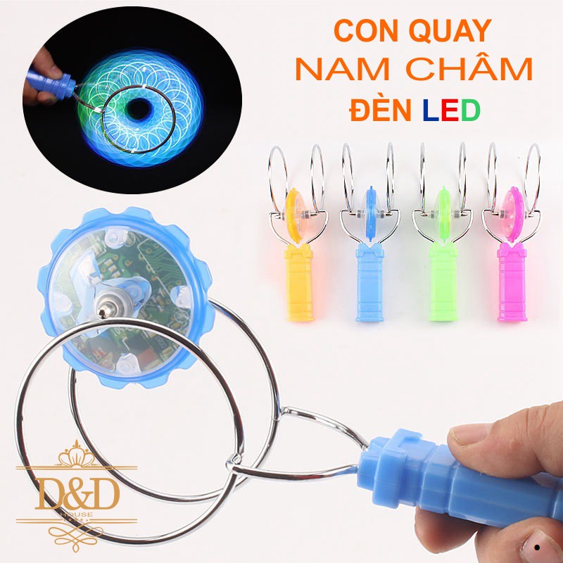 Đồ chơi cho bé, con quay nam châm đèn LED