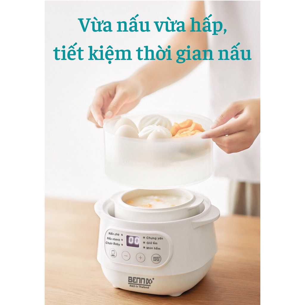 Nồi Nấu Chậm, Nồi Chưng Yến Cách Thủy Bennix BN100A ( Dung Tích 1L)