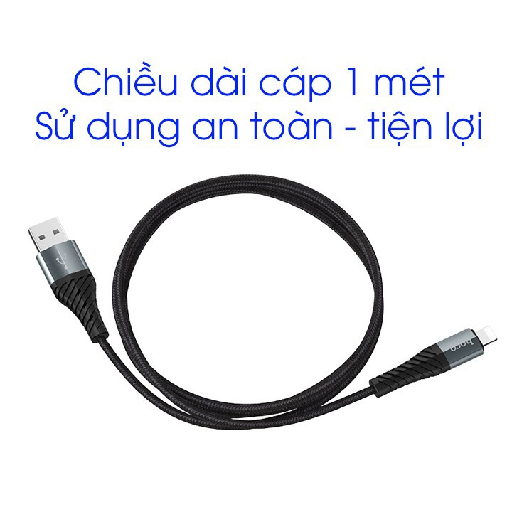 Cáp sạc nhanh Hoco X38 đầu gập 2.4A full iPhone, Android, iPad dây dài 1m - Chính hãng