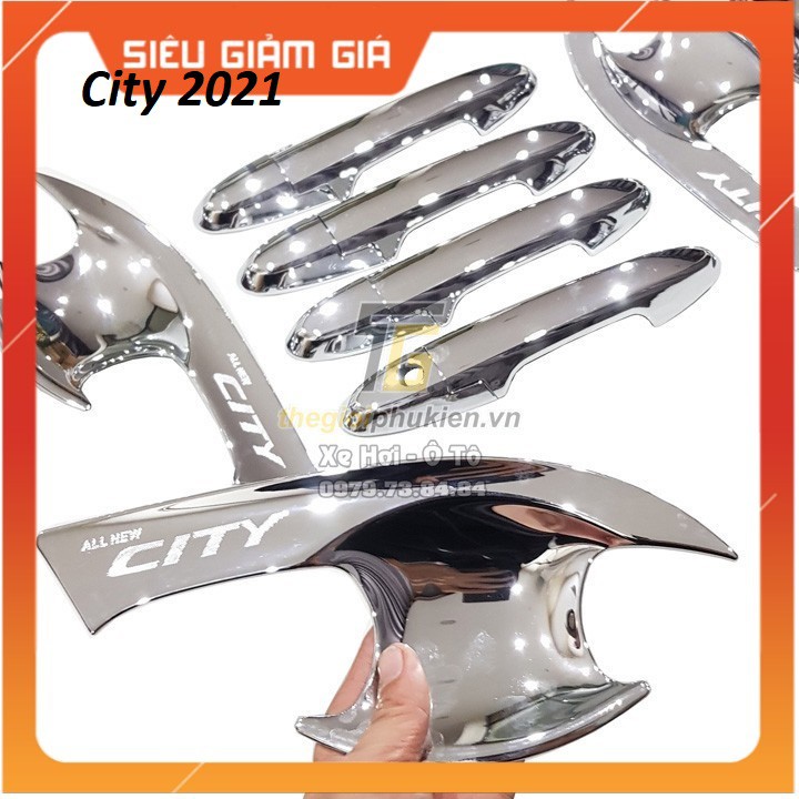 Ốp tay nắm, hõm cửa Honda City 2014-2020, 2021-2023 Mạ crom cao cấp