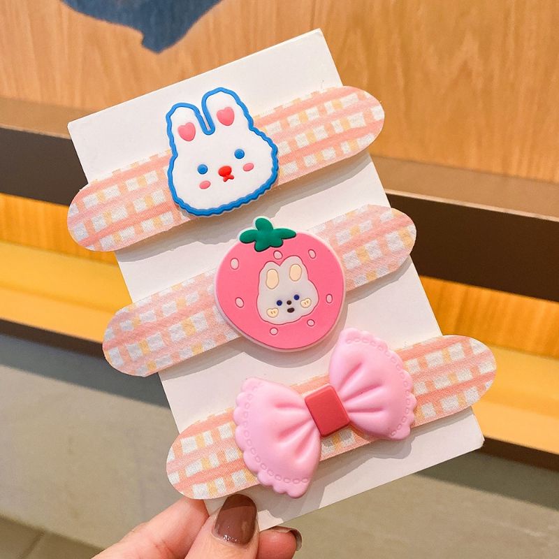 Set 3 kẹp tóc kiểu dáng hoạt hình xinh xắn cho bé gái