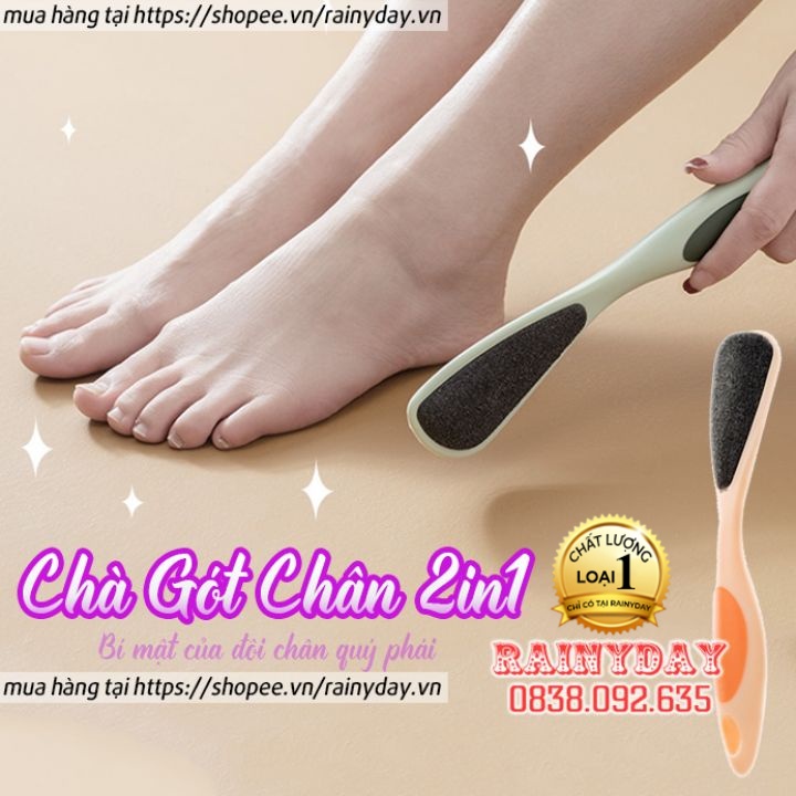 Cây chà gót chân , dụng cụ chà gót chân 2 mặt đá mài gót chân bằng tay tẩy tế bào và da chết