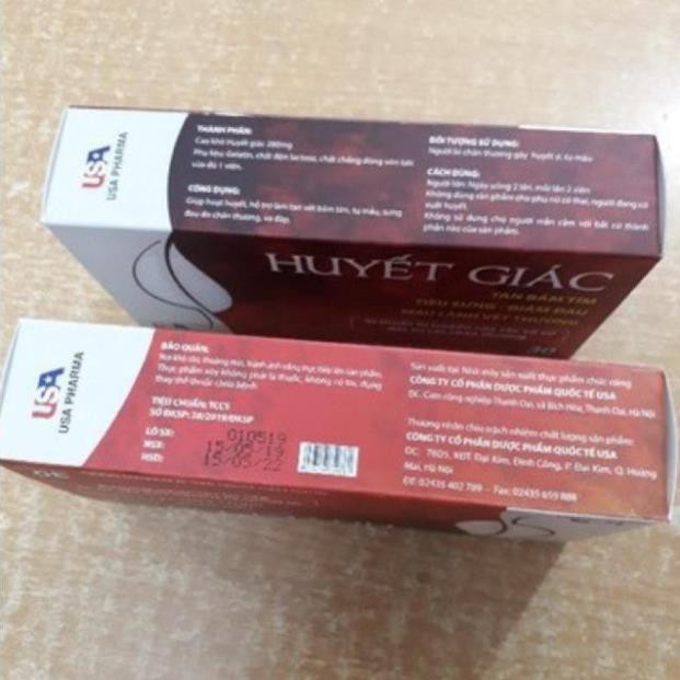 Viên uống Huyết giác giúp tan bầm tím, tiêu sưng, giảm đau, mau lành vết thương - Hộp 30 viên