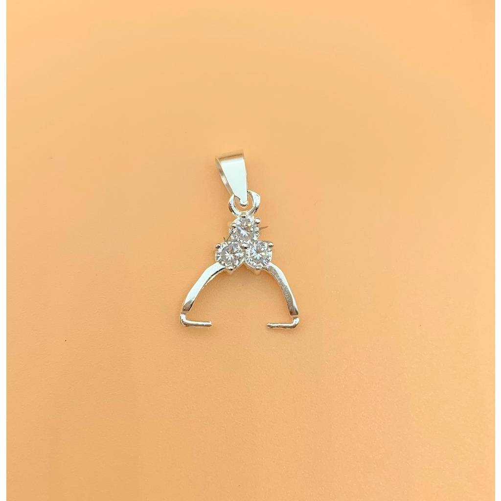 Phôi mặt dây chuyền móc hạt hoặc lu thống - Charm bạc 925 - Mã CB435