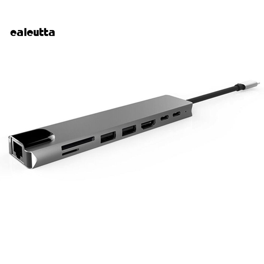 Bộ Chuyển Đổi Đa Năng 8 Trong 1 Từ Cổng Type-C Sang Hdmi RJ45 Usb 3.0 TF PD Tiện Lợi