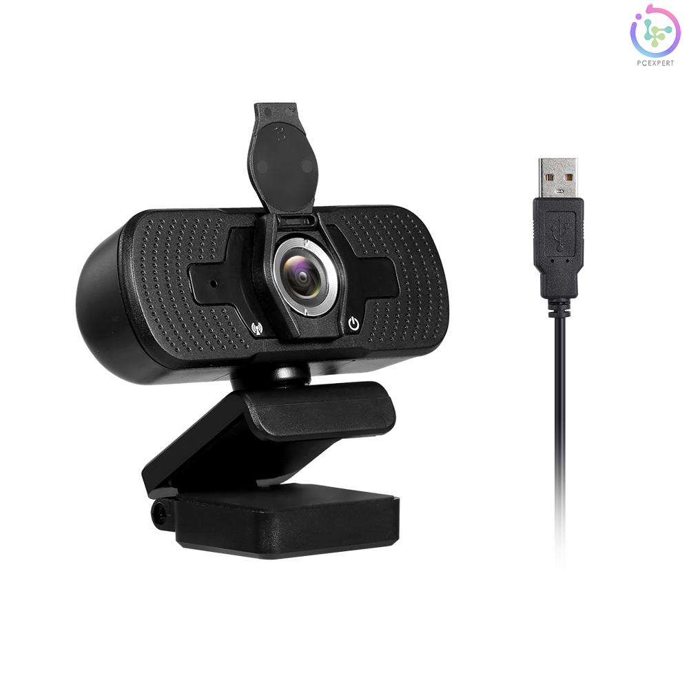 1080P Webcam High Definition USB Web Camera with Privacy Cover Noise Isolating Microphone for Laptop/Desktop Computer