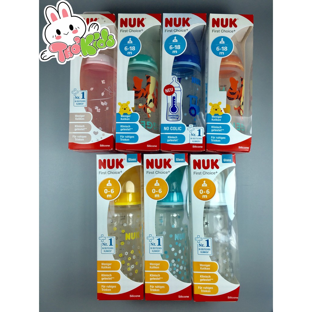 Bình sữa + Núm ti NUK 150ml, 240ml - Hàng Nội Địa Đức [ Có Bill ]