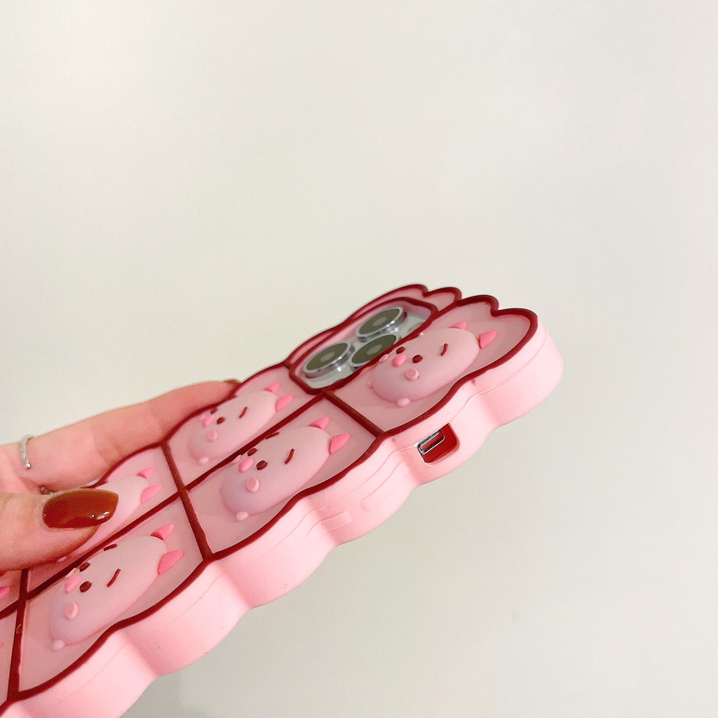 Ốp Điện Thoại Hình Chú Heo Con Đáng Yêu Cho iphone 13 12 11 pro x xr xs max