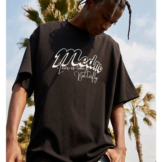 ▧MEDM National Tide Basic Tee Trend Áo thun tay ngắn lỏng lẻo Nam và nữ Cặp đôi in chữ mùa hè Áo sơ mi hàng hiệu Tide