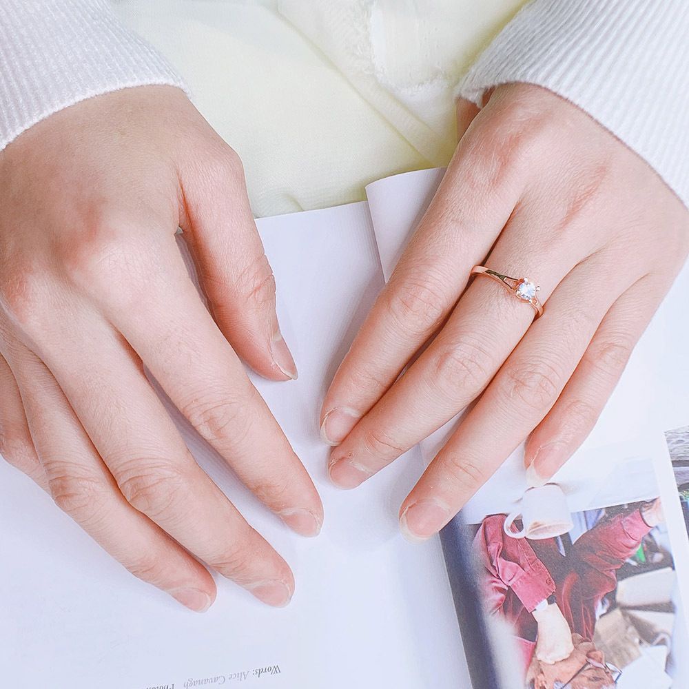 Nhẫn đính đá zircon tròn nhiều màu thời trang cổ điển kích thước 6-10 cho nữ