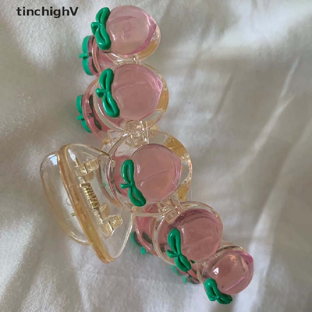 Kẹp Tóc Càng Cua Bằng Acrylic Hình Quả Đào Ngọt Ngào