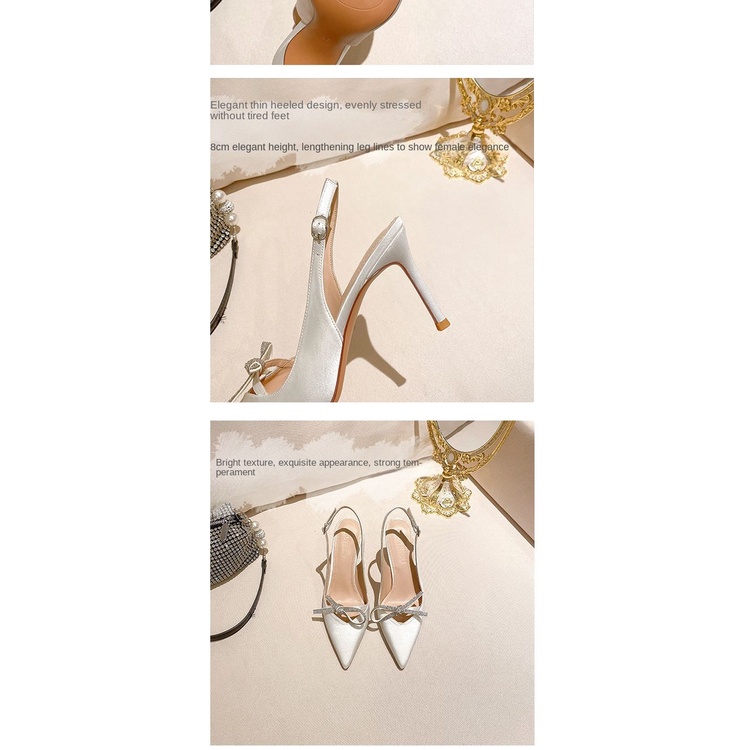 Giày Cao Gót Mũi Nhọn Đính Đá Thời Trang Sang Trọng Cho Nữ