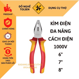 kìm đa năng, kìm răng cách điện 1000v 6"/7"/8" v38116/v38117 tolsen insulated combination pliers