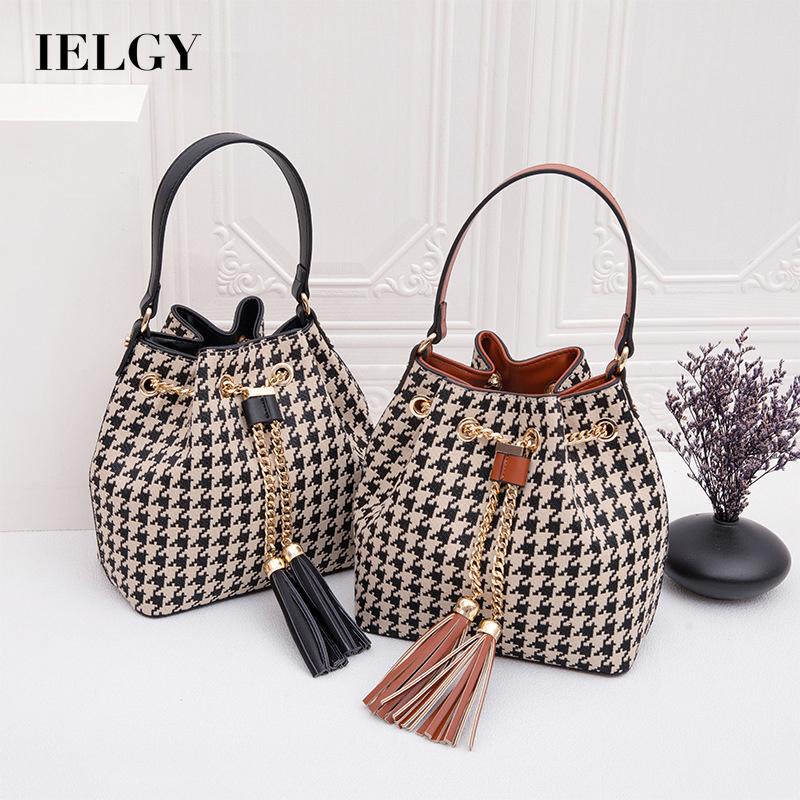 Túi đeo chéo vai IELGY khổ lớn họa tiết caro thời trang sành điệu cho nữ