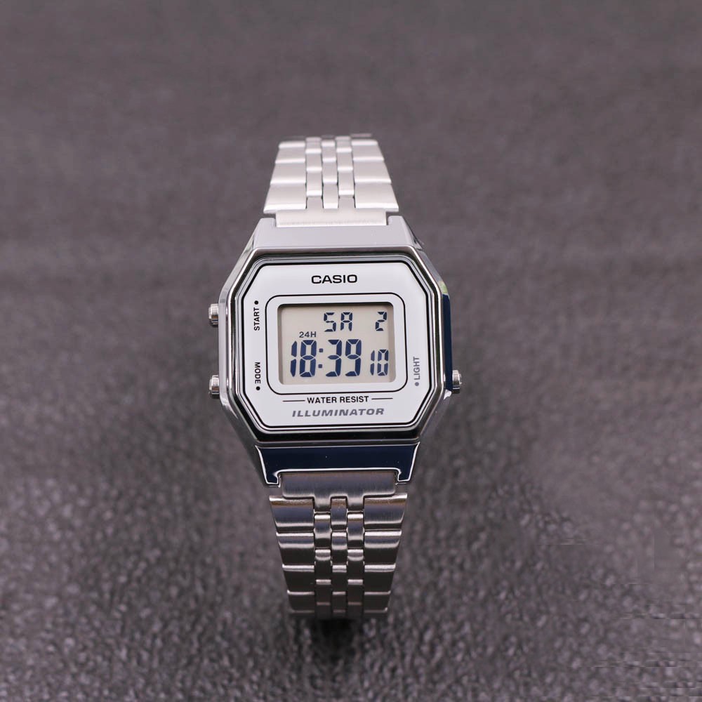 Đồng hồ điện tử nữ dây kim loại Casio Standard LA680WA-7DF chĩnh hãng Anh Khuê