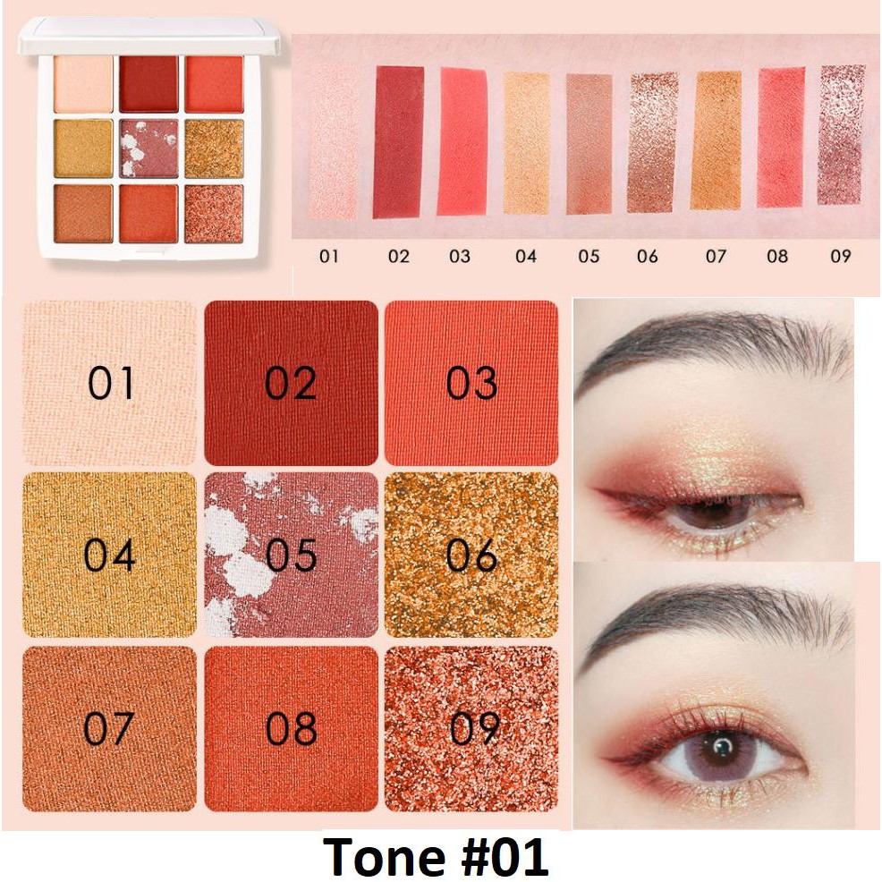 Bảng Phấn mắt Nhũ Lì 9 ô WODWOD STAR Eyeshadow W731