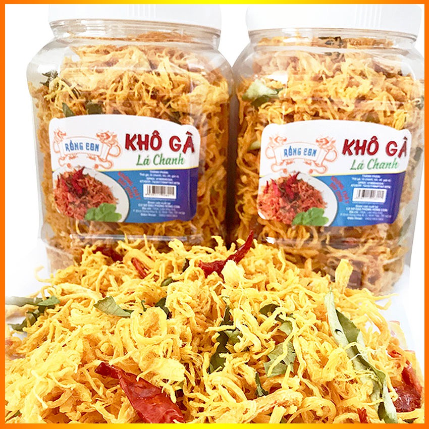 1Kg Khô Gà Lá Chanh(2 Hủ * 500gram) Loại Ngon thương hiệu RỒNG CON