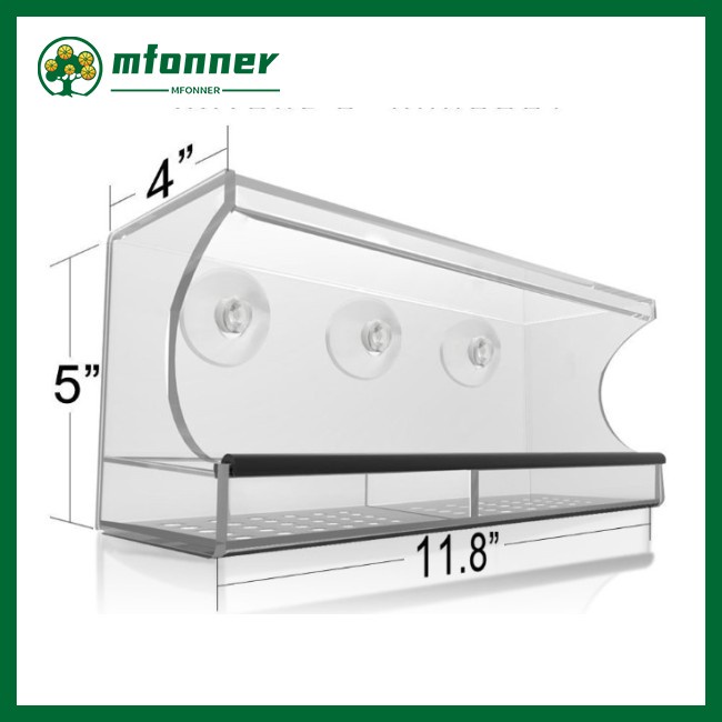 Khay Đựng Thức Ăn Cho Chim Bằng Acrylic Trong Suốt Gắn Cửa Sổ Độc Đáo