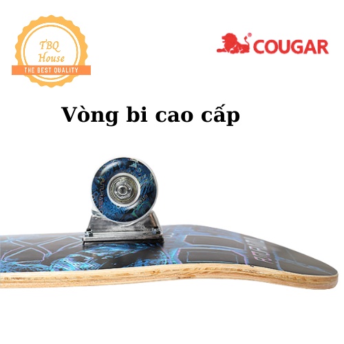 Ván Trượt thể thao, Skateboard Chính Hãng COUGAR Gỗ Ép Cao Cấp 9 Lớp - VTCG