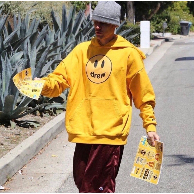 Áo nỉ bông hoodies drew mặt cười ba màu xinh chất nỉ bông