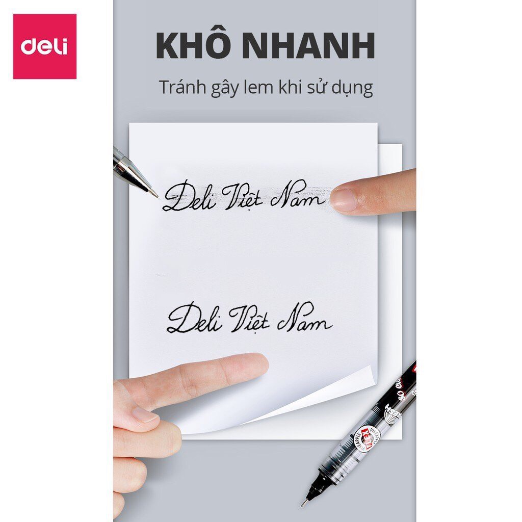 Bút bi nước gel Deli S856 nhanh khô ngòi 0.5mm dùng để trang trí sổ,viết thư pháp, viết Bullet journal.