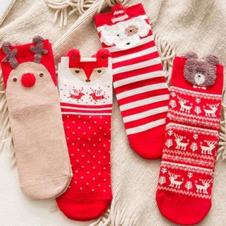 Combo 2 đôi tất Noel cổ cao đáng yêu cho bé trai/bé gái