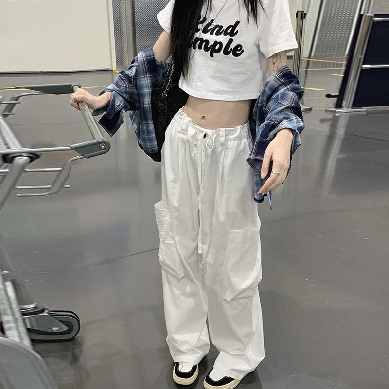 Quần dài COZOK ống rộng lưng cao có túi hợp thời trang