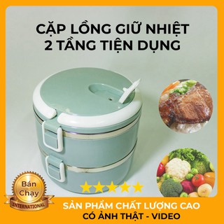 [ CÓ HÌNH ẢNH VÀ VIDEO THẬT ] Cặp lồng giữ nhiệt 2 tầng lúa mạch cao cấp