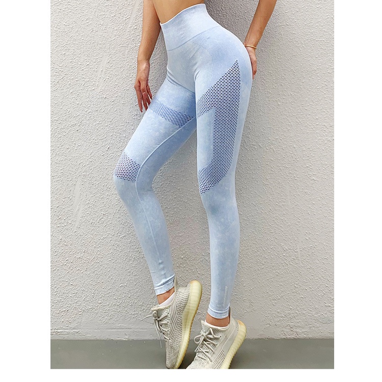 Quần Legging Dệt Kim Cạp Cao Naqi FY-145 Chất Mềm Mịn Như Nhung Phối Lưới Thoáng Thời Trang