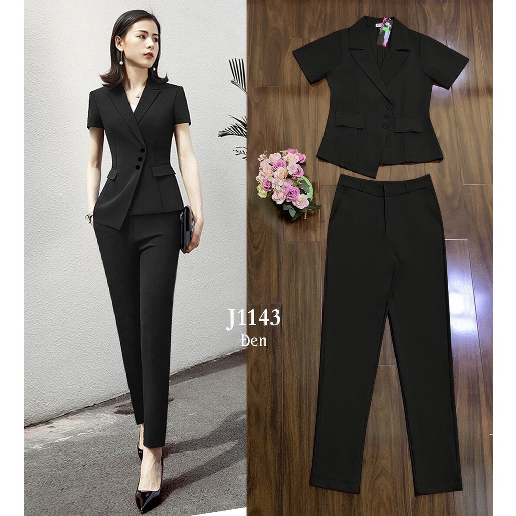 Set nguyên bộ vest 2 nắp túi giả quần dài xinh xắn - SET1143