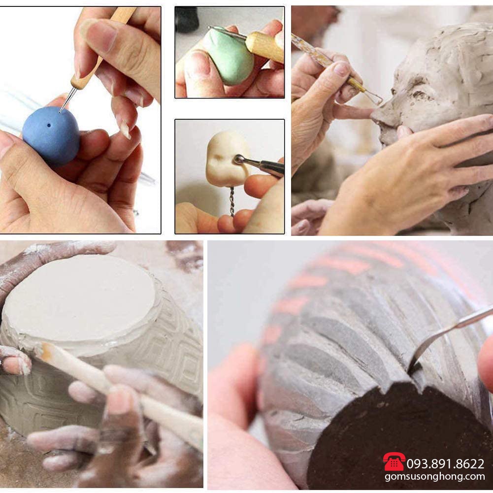 Dụng Cụ Điêu Khắc Bào Gọt Tỉa Trang Trí Họa Tiết Nghệ Thuật Trên Đất Sét Làm Gốm Chuyên Dụng