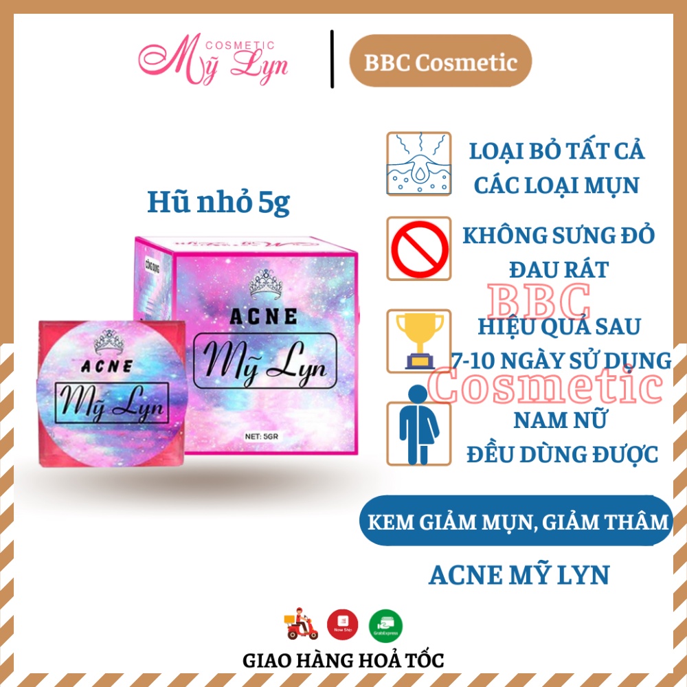 Kem giảm mụn Acne Mỹ Lyn Hũ Nhỏ 5g giúp giảm mụn, ngừa thâm hiệu quả sau 7-10 ngày sử dụng