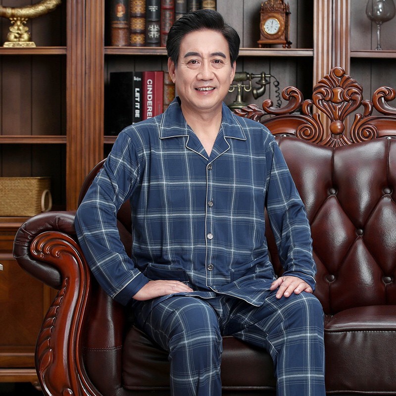 Bộ pijama cho bố - Đồ bộ trung niên chất vải cotton hàng quảng châu siêu đẹp