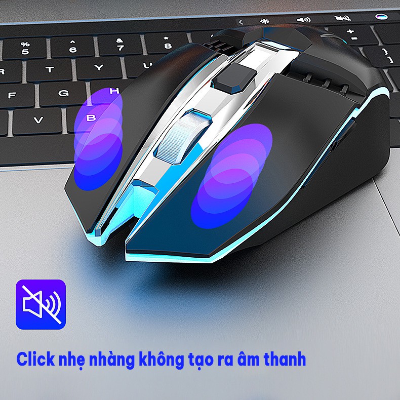 Chuột không dây chơi game X5 chính hãng Free Wolf kết nối không dây có đèn Led 6 màu - Thiết kế chống tiếng ồn