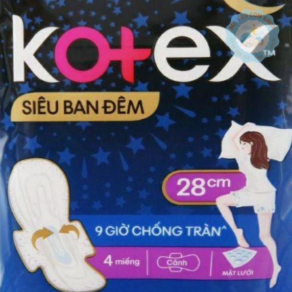 [Tặng 2 miếng] Gói 4 miếng - Băng vệ sinh có cánh Kotex ban đêm 28CM  (katydang)