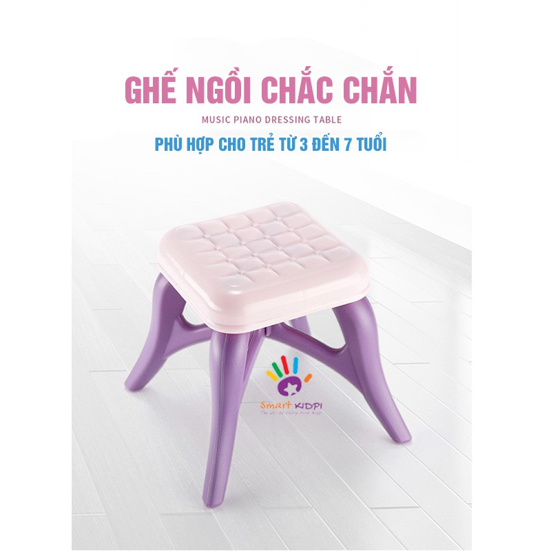 [SIÊU HOT] - BỘ ĐỒ CHƠI BÀN TRANG ĐIỂM CÔNG CHÚA CỠ TO, KÈM GHẾ VÀ ĐÀN PIANO ÂM THANH ÁNH SÁNG