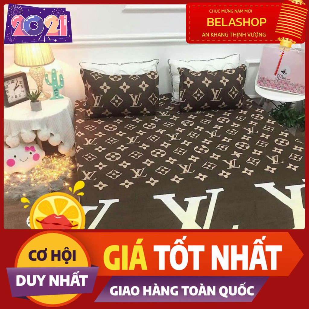 Bộ ga gối Drap 1m4 Cotton Poly Vikona mã 08