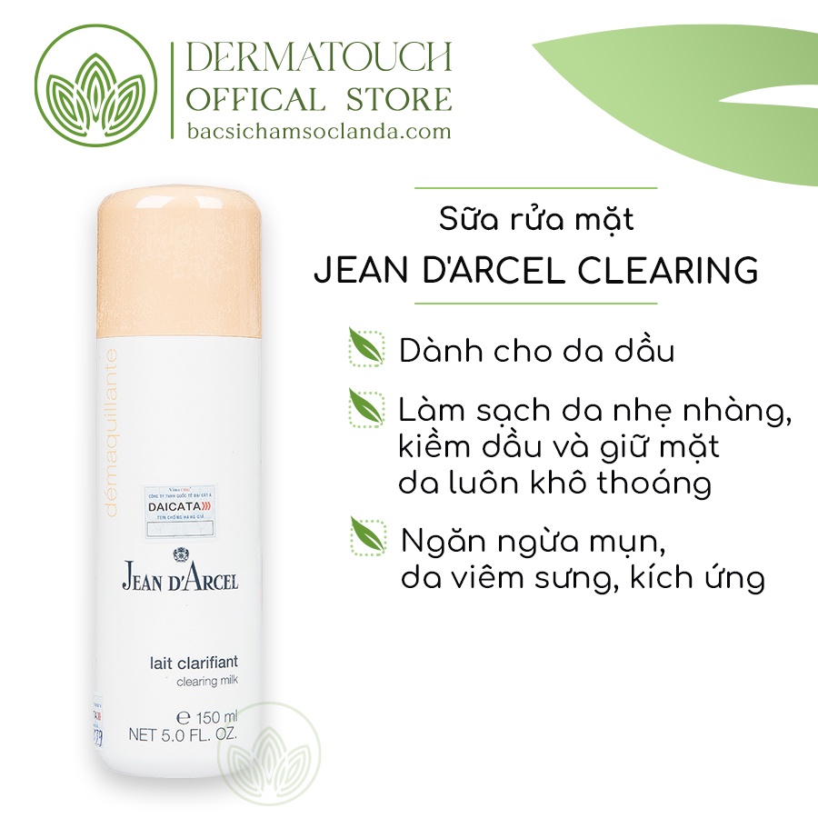 Sữa rửa mặt dành cho da dầu mụn Jean D'Arcel Clearing