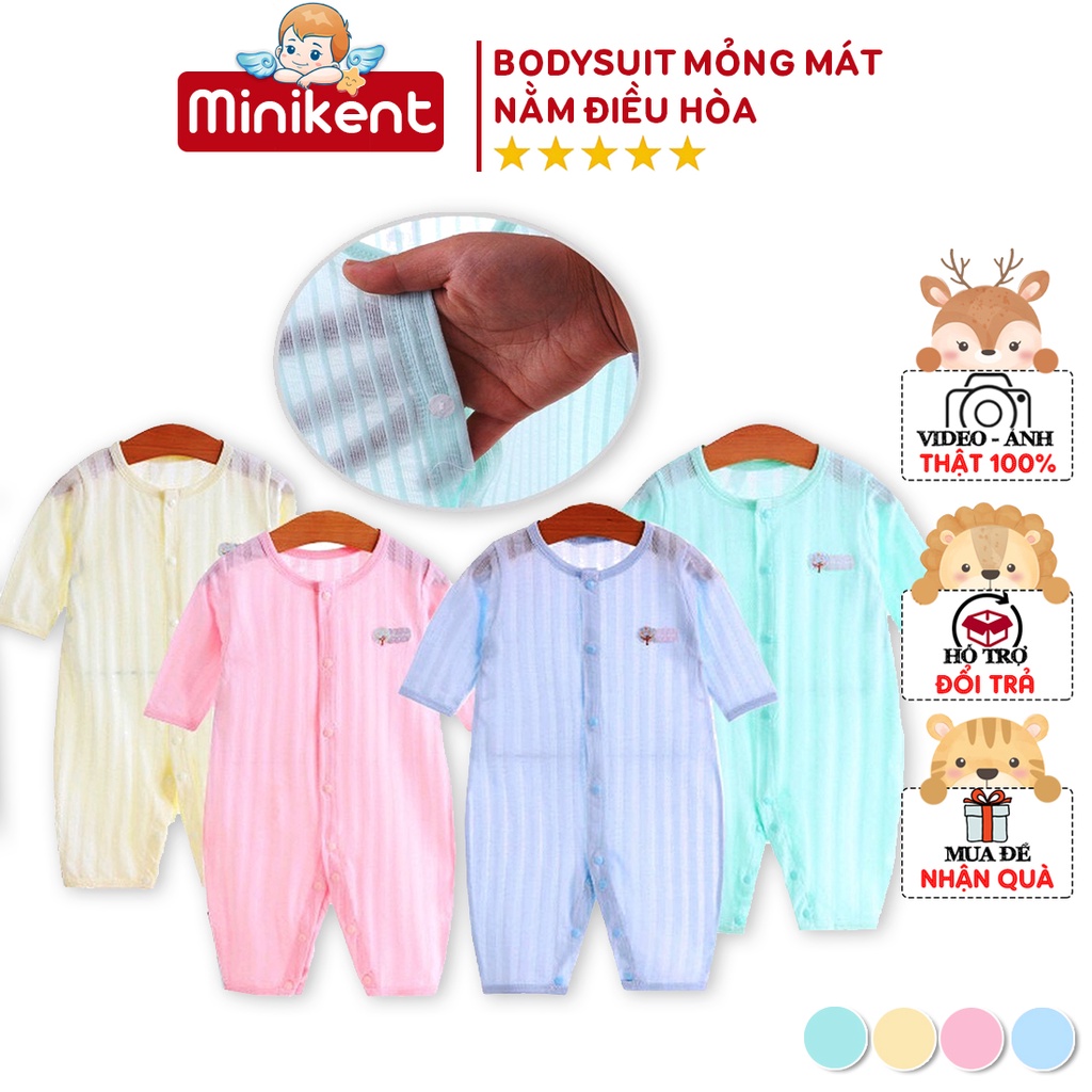 Body dài tay - bodysuit cotton mỏng mát cho bé