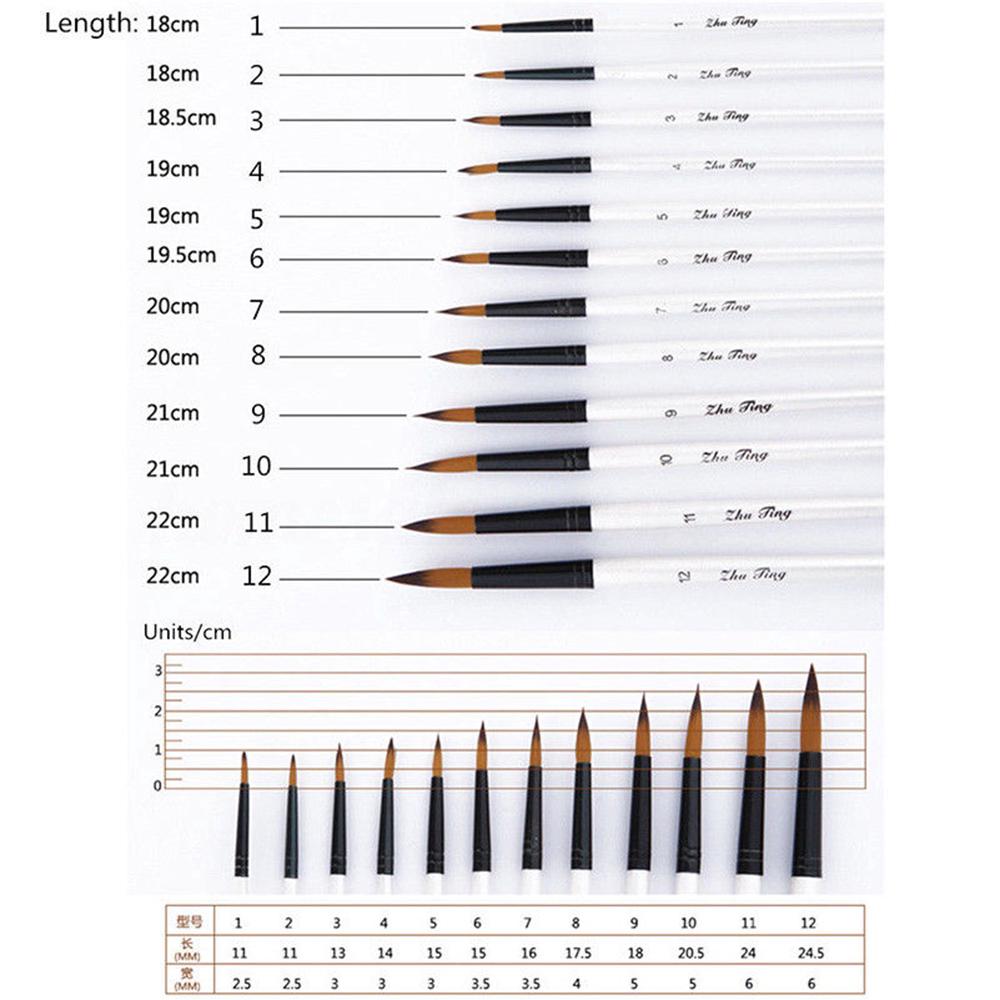 12 cọ vẽ mỹ thuật làm đồ thủ công
